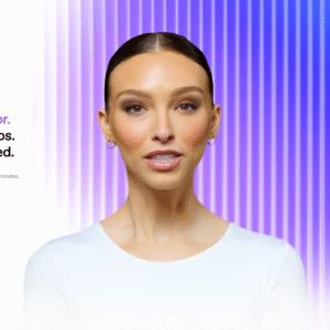 HeyGen AI Studio homepage showing realistic avatar interface and video script