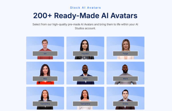 Library of diverse AI avatars in DeepBrain AI for multilingual video creation