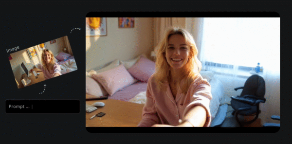Flux Video AI dashboard showing menu of text-to-video prompt options