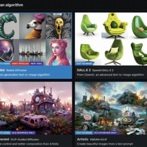 NightCafe Creator grid of diverse AI-generated art showcasing portrait, nature, and abstract styles