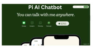 Pi by Inflection AI chat interface on mobile showing a user’s prompt and empathetic AI response with emojis and calming layout