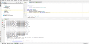 Terminal screenshot showing pip install ChatterBot and import of ChatterBot library in Python code.