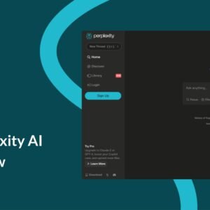 Perplexity AI navigation sidebar in dark mode, displaying Focus mode options and search history link.
