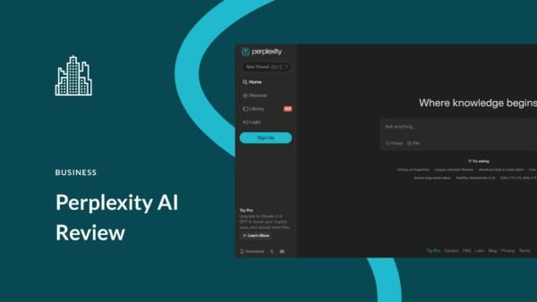 Perplexity AI navigation sidebar in dark mode, displaying Focus mode options and search history link.