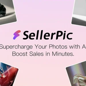 SellerPic.ai homepage highlighting AI model tools like virtual try-on, product image generation, and video features.