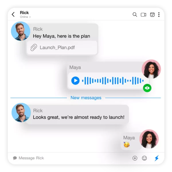 Spike AI Feed interface with summarized previews of unread messages and quick action buttons in unified email feed