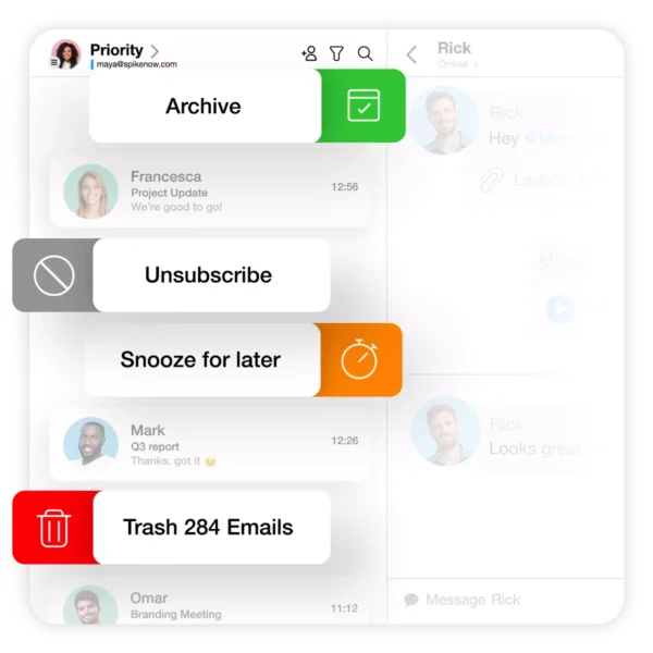 Spike Magic Reply interface inside conversation thread to auto-generate replies using context and tone controls