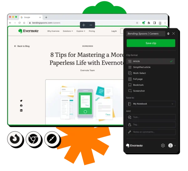 AI Transcribe feature in Evernote converting audio and scanned content into editable, searchable notes