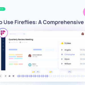 Fireflies.ai dashboard showing meeting list, auto-join toggle enabled for calendar auto-capture functionality.