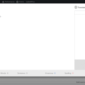 Ginger desktop interface showing text editor with grammar corrections and sidebar navigation for features.