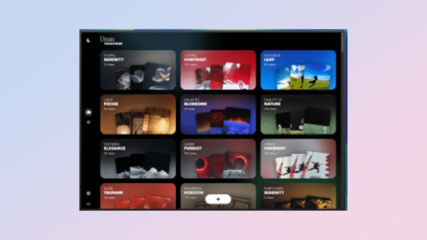 Updated UI for Dream Machine showing video thumbnails and Ray2 model outputs