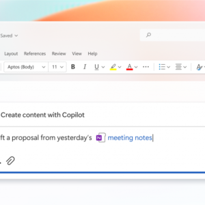 Microsoft Copilot interface in Word summarizing document content with a sidebar chat pane.