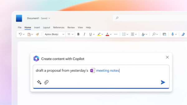 Microsoft Copilot interface in Word summarizing document content with a sidebar chat pane.