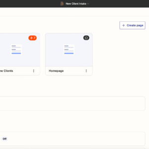 Zapier Interfaces dashboard showing interface list and connected Zaps overview.