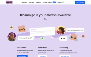 Khanmigo dashboard, Khanmigo interface screenshot, Khanmigo app UI,