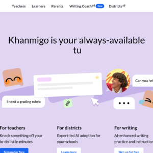 Khanmigo dashboard, Khanmigo interface screenshot, Khanmigo app UI,