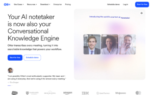 Otter.ai dashboard, Otter.ai interface screenshot, Otter.ai app UI,