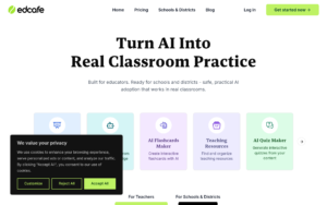 Edcafe AI dashboard, Edcafe AI interface screenshot, Edcafe AI app UI,