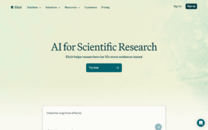 Elicit dashboard, Elicit interface screenshot, Elicit app UI