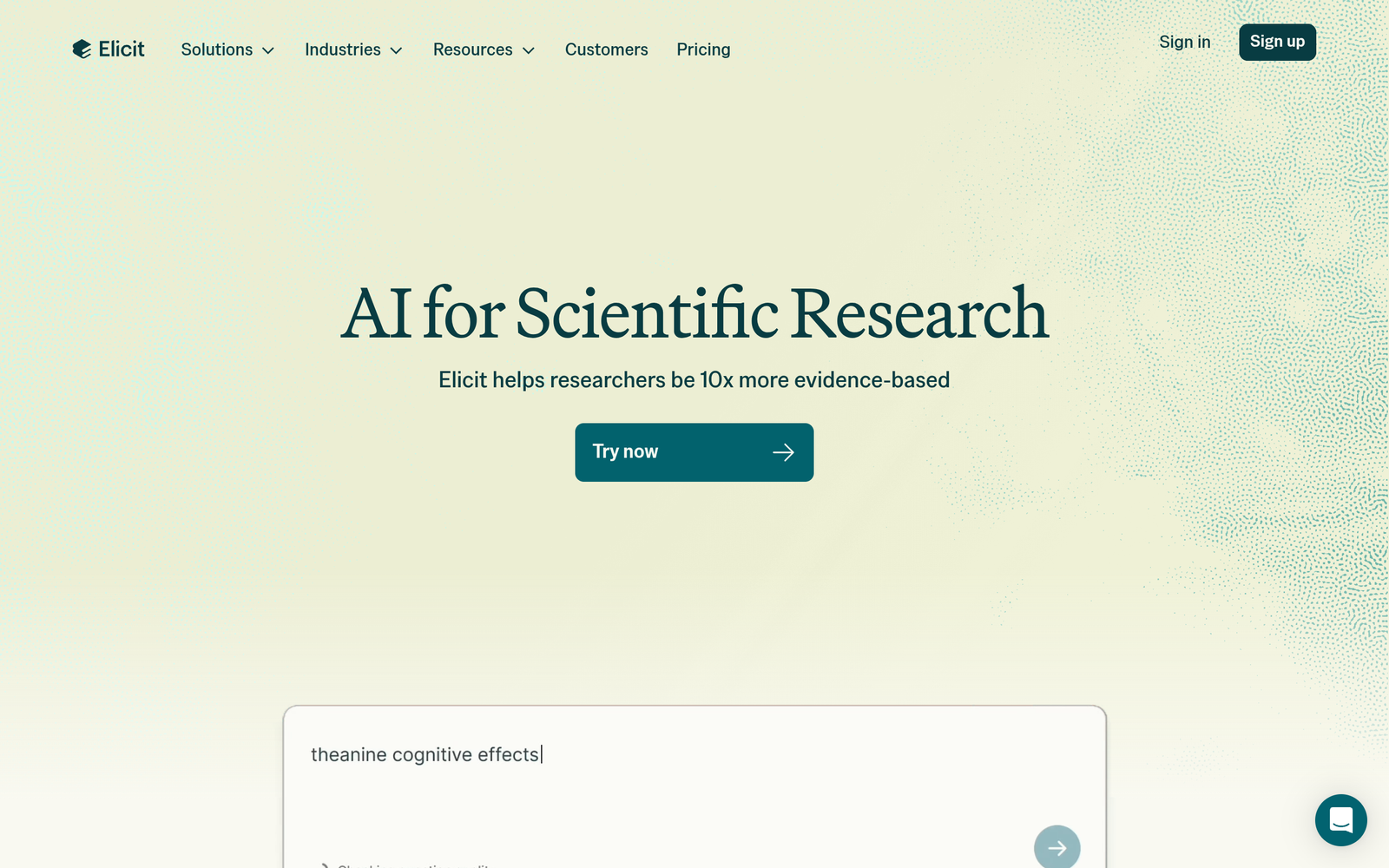 Elicit dashboard, Elicit interface screenshot, Elicit app UI