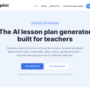 Education Copilot dashboard, Education Copilot interface screenshot, Education Copilot app UI,