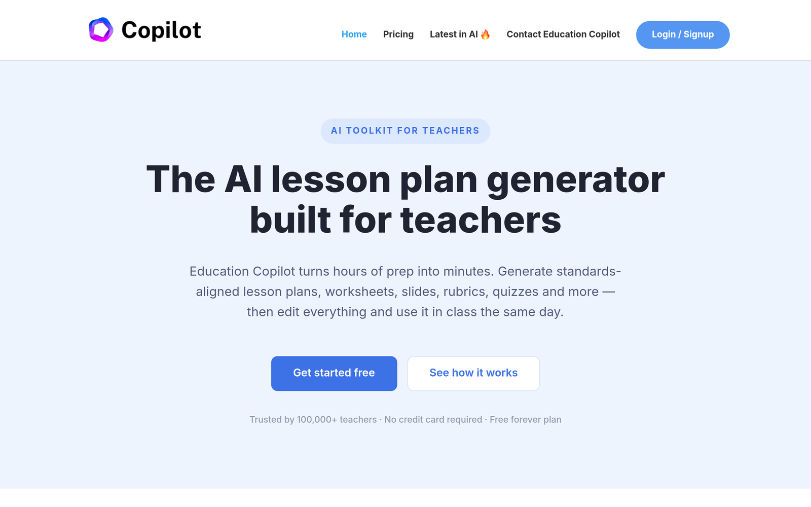 Education Copilot dashboard, Education Copilot interface screenshot, Education Copilot app UI,