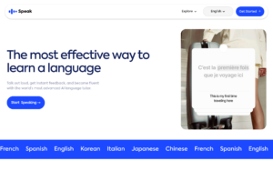 Speak dashboard, Speak interface screenshot, Speak app UI,