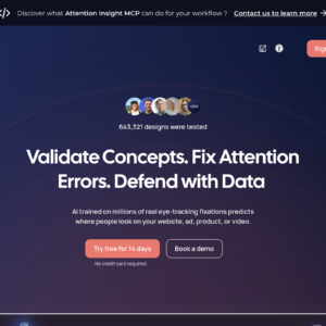 Attention Insight dashboard, Attention Insight interface screenshot, Attention Insight app UI
