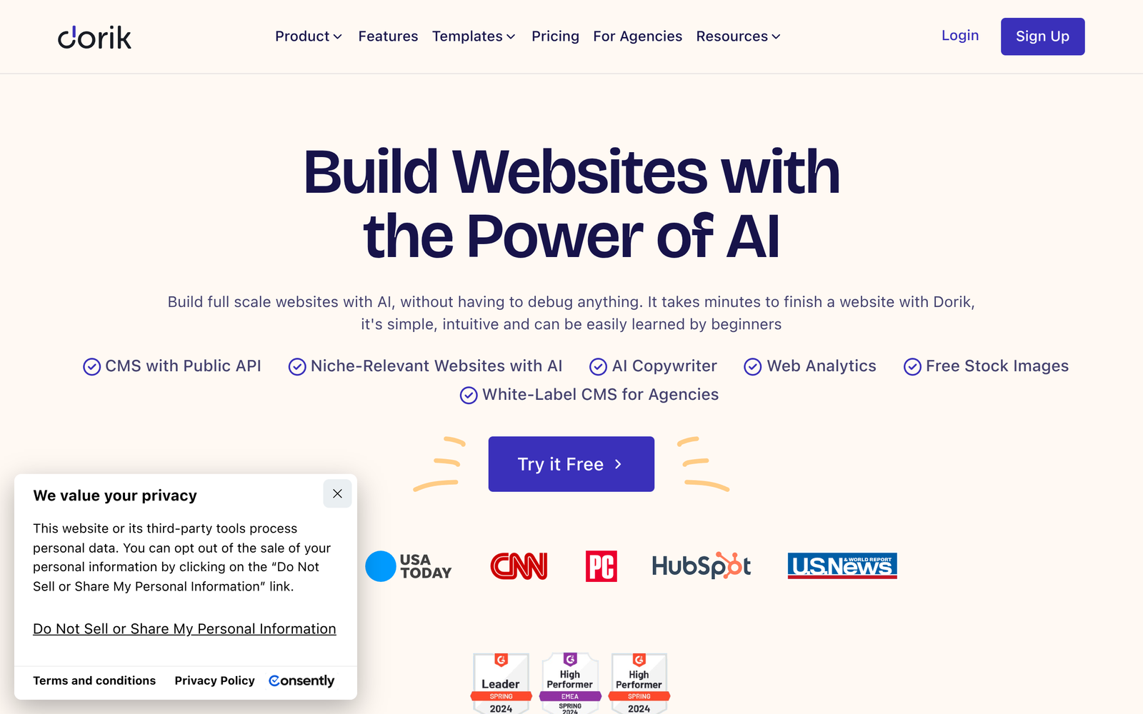 Dorik AI dashboard, Dorik AI interface screenshot, Dorik AI app UI,