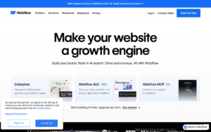 Webflow AI dashboard, Webflow AI interface screenshot, Webflow AI app UI,