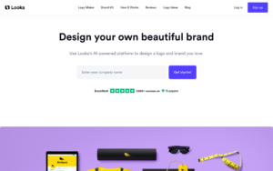 Looka dashboard, Looka interface screenshot, Looka app UI
