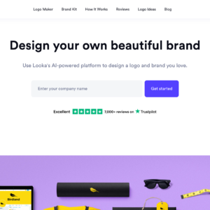 Looka dashboard, Looka interface screenshot, Looka app UI