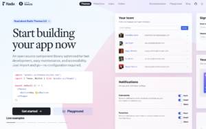 Radix Themes AI dashboard, Radix Themes AI interface screenshot, Radix Themes AI app UI