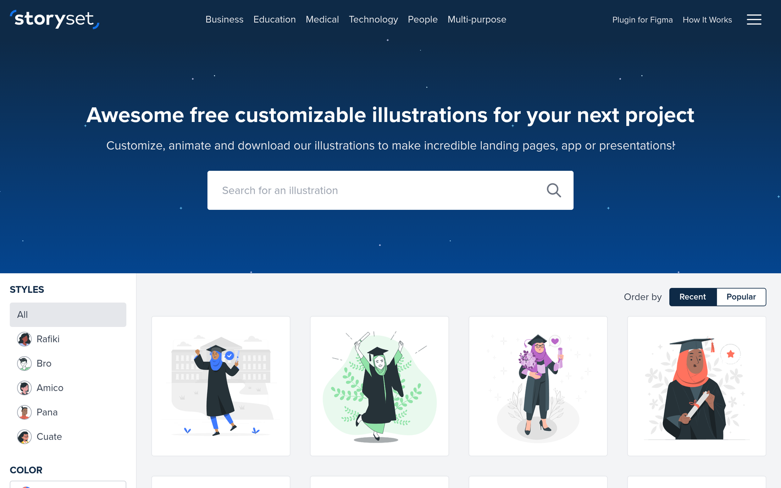 Storyset AI dashboard, Storyset AI interface screenshot, Storyset AI app UI,