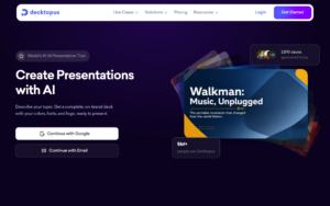 Decktopus dashboard, Decktopus interface screenshot, Decktopus app UI,