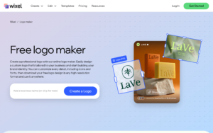 Wix Logo Maker dashboard, Wix Logo Maker interface screenshot, Wix Logo Maker app UI,