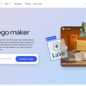 Wix Logo Maker dashboard, Wix Logo Maker interface screenshot, Wix Logo Maker app UI,
