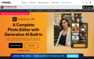 PhotoDirector AI dashboard, PhotoDirector AI interface screenshot, PhotoDirector AI app UI,