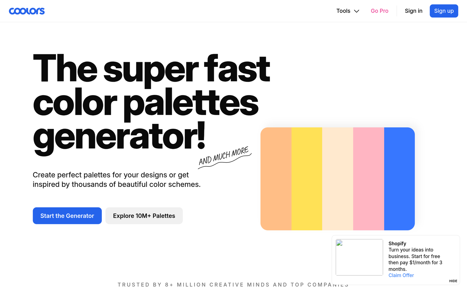 Coolors AI dashboard, Coolors AI interface screenshot, Coolors AI app UI,