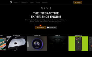 Rive dashboard, Rive interface screenshot, Rive app UI,