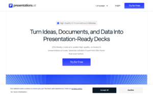 Presentations.AI dashboard, Presentations.AI interface screenshot, Presentations.AI app UI,