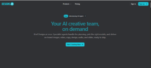 Designs.ai Logomaker dashboard, Designs.ai Logomaker interface screenshot, Designs.ai Logomaker app UI,