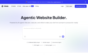 10Web AI Builder dashboard, 10Web AI Builder interface screenshot, 10Web AI Builder app UI,