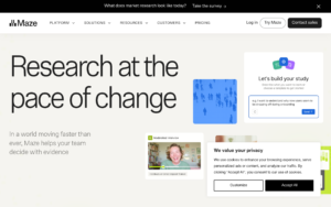 Maze dashboard, Maze interface screenshot, Maze app UI