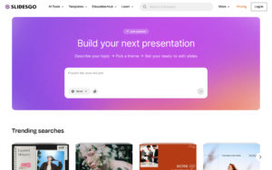 Slidesgo AI dashboard, Slidesgo AI interface screenshot, Slidesgo AI app UI,