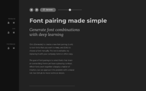 Fontjoy dashboard, Fontjoy interface screenshot, Fontjoy app UI