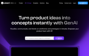 Uizard dashboard, Uizard interface screenshot, Uizard app UI,