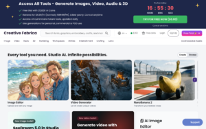 Creative Fabrica AI dashboard, Creative Fabrica AI interface screenshot, Creative Fabrica AI app UI,