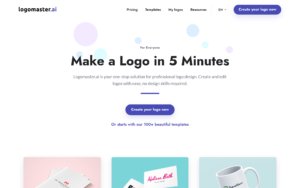 Logomaster.ai dashboard, Logomaster.ai interface screenshot, Logomaster.ai app UI,
