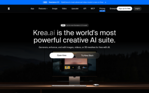 Krea AI dashboard, Krea AI interface screenshot, Krea AI app UI,